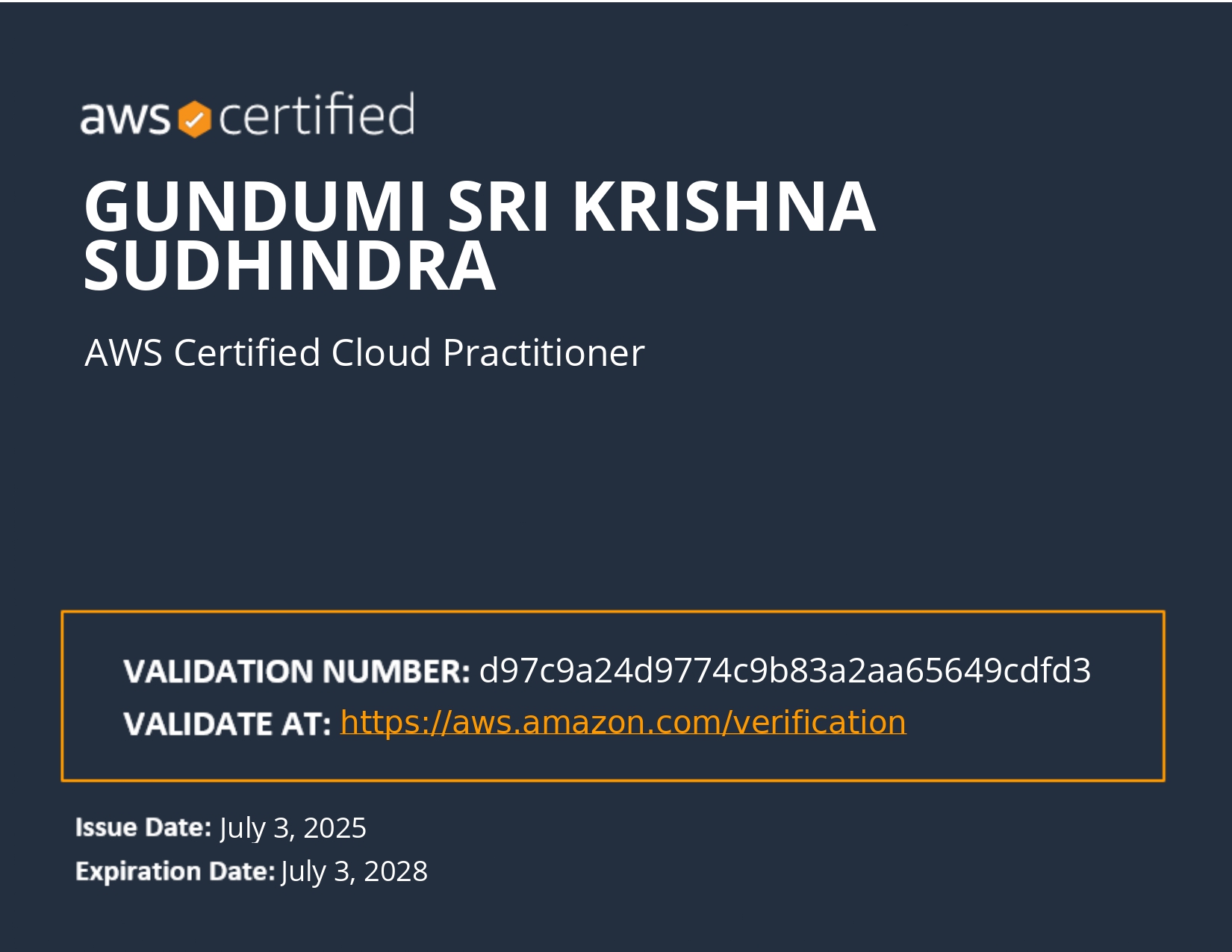 AWS Cloud Practitioner Certificate